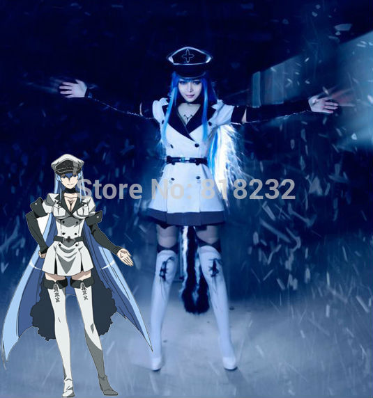 Akame ga KILL! Esdese Uniform Dress Outfit Cosplay Costumes Coat+Skirt+Hat+Socks