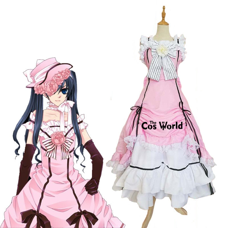 Black Butler Ciel Phantomhive Sleeveless Lace Maid Court Full Dress