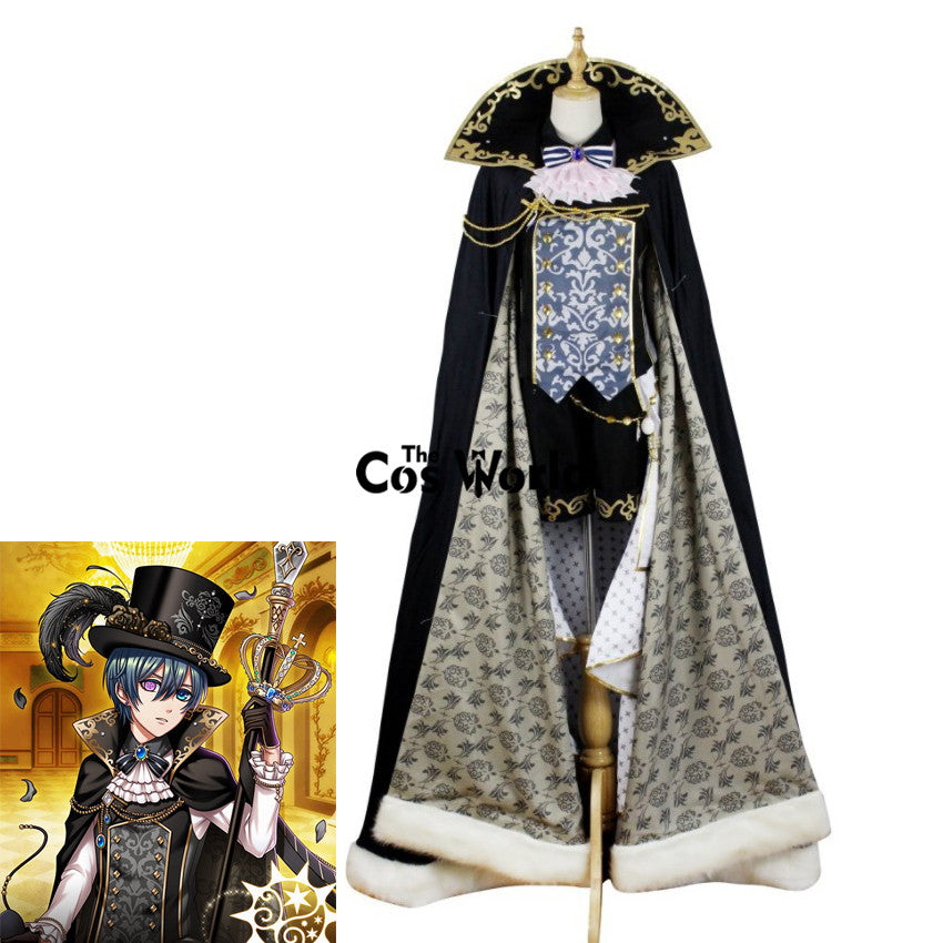 Black Butler Kuroshitsuji Ciel Phantomhive Shirt Coat Outwear Pants Cloak Uniform Outfit Anime Cosplay Costumes
