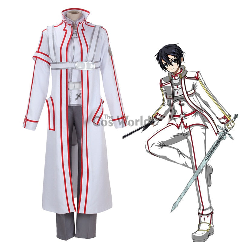 SAO Knights of Blood KoB Kirigaya Kazuto Kirito Wind Coat Tops Pants Uniform